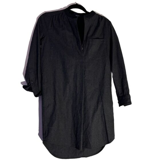 Madewell Womens Button Front Long Sleeve Mini Shirt Dress Gray Wool Size XXSmall - Picture 1 of 7